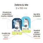 Kapsičky Zebra & Me 150 ml pro opakované použití - kosmonaut + zebra 2ks - Obrázek 2