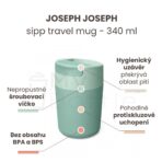 Cestovní hrnek s hygienickým uzávěrem JOSEPH JOSEPH sipp travel mug - zelený 340 ml - Obrázek 2
