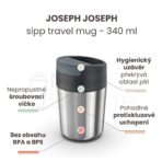 Cestovní termohrnek s hygienickým uzávěrem JOSEPH JOSEPH sipp travel mug - nerez 340 ml - Obrázek 2