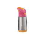 Termoláhev na pití s brčkem b.box - růžová/oranžová 350 ml